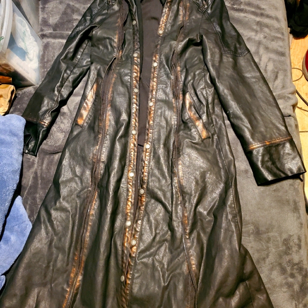 Punk Rave leather trench coat